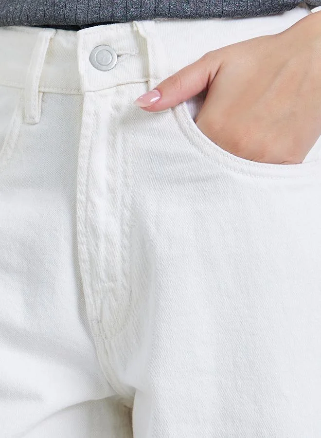 Styli White High Rise Relaxed Fit Jeans